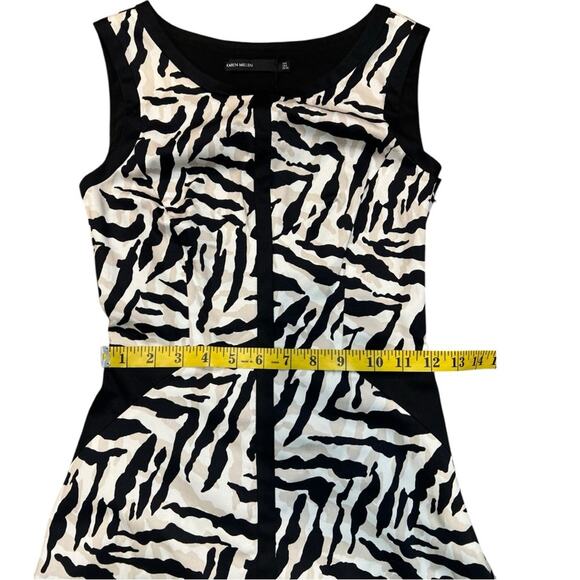 Karen Millen Zebra Print Shift mini Dress Back Cutout NEW - Picture 14 of 16